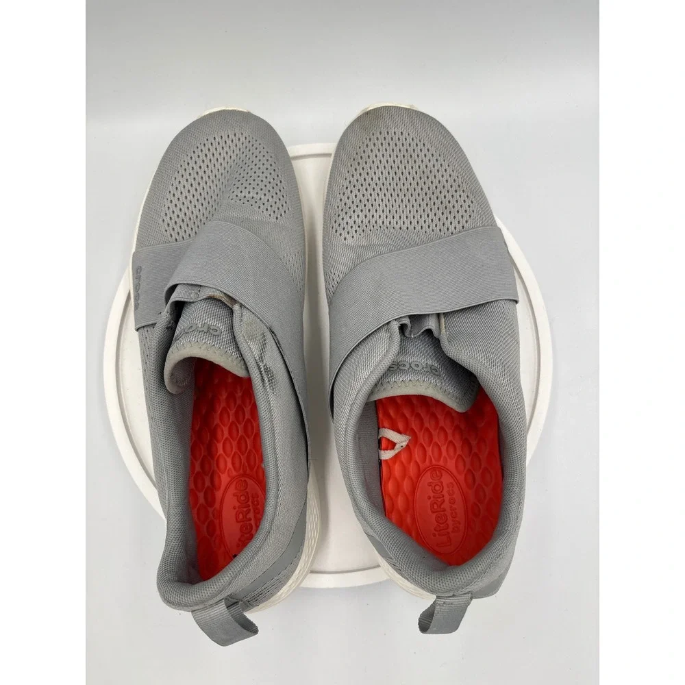 Crocs LiteRide Modform Slip-On Shoes Mens 12 Grey White Sneaker 206069